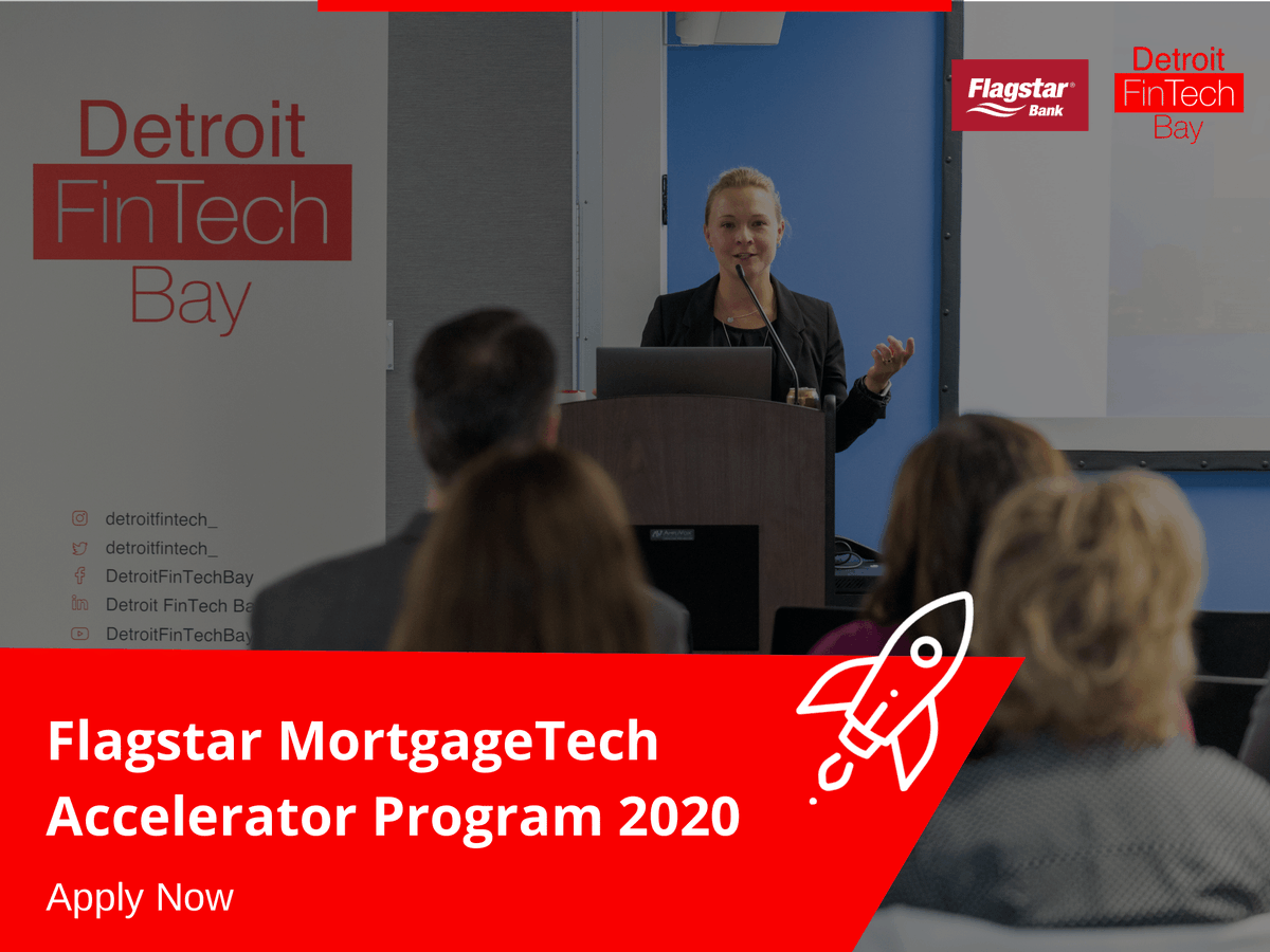 detroitfintech_'s tweet photo. Are you startup in the #MortgageTech field?

Detroit FinTech Bay and @flagstar Bank invites you to join the #Flagstar #MortgageTech #Accelerator Program.

Learn more:
https://t.co/t0in67oVjj

#Detroit #FinTechBay #Startups #FinTech #MortgageTech #Accelerator #Tech #TechStartups https://t.co/AMf2yABiGN