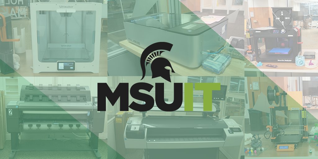 TechAtMSU's tweet image. If you’re in need of special printing, head over to MSU’s Main Library. 

There is a printing center on the second floor of the west wing where you can get assistance with printing 3D or large- scale printing jobs. #TechOnCampus #MSU