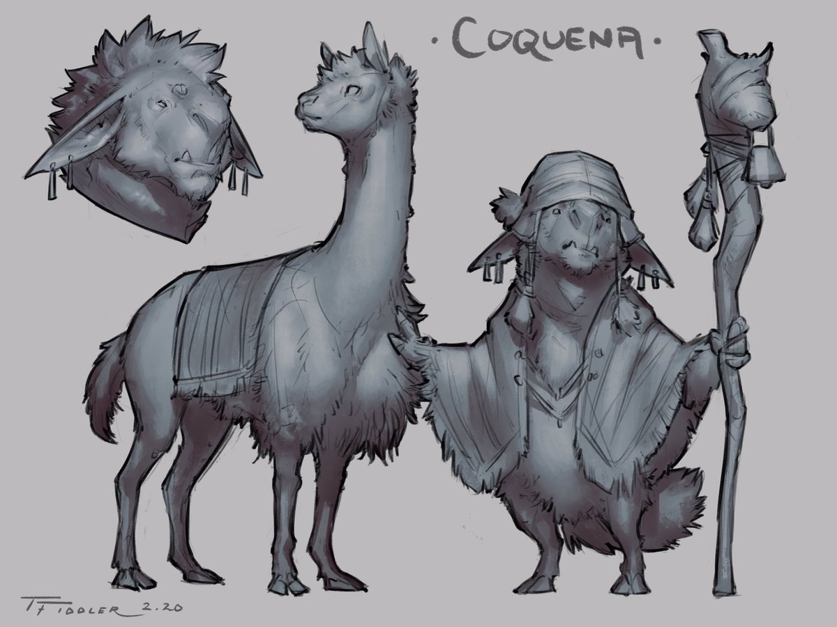 Day 28 of creatuanary 2020! The Coquena with his vicuña! ? 

#Creatuanary #characterdesign 