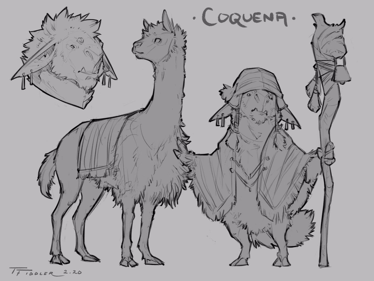 Day 28 of creatuanary 2020! The Coquena with his vicuña! ? 

#Creatuanary #characterdesign 