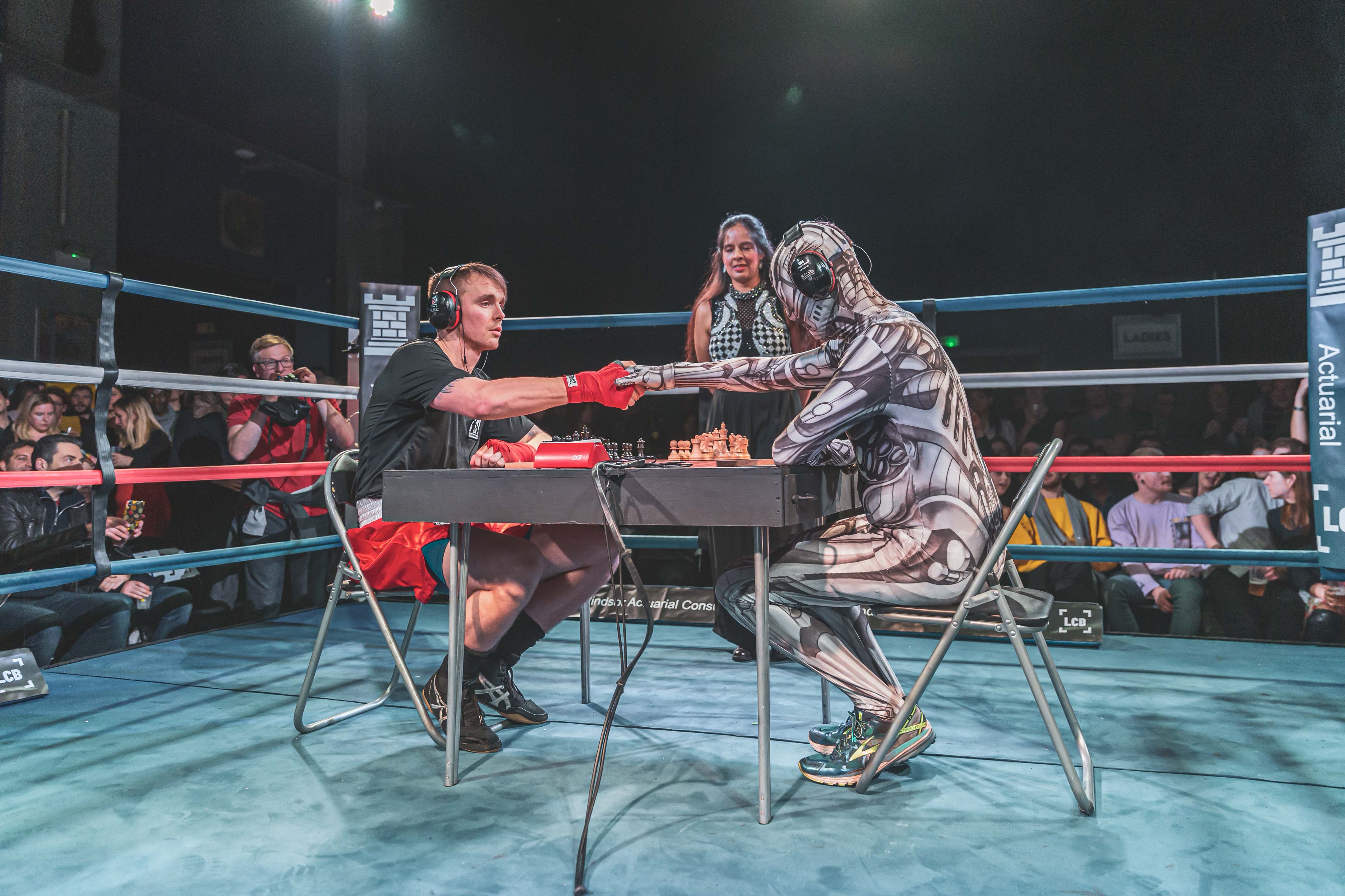 Chessboxing Nation on X: The Artificial Irishman, Toto the #Robot sits  down opposite his human opponent ahead of his first #Chessboxing fight.  Will #AI ever be able to compete at Chessboxing? @hardmaru @