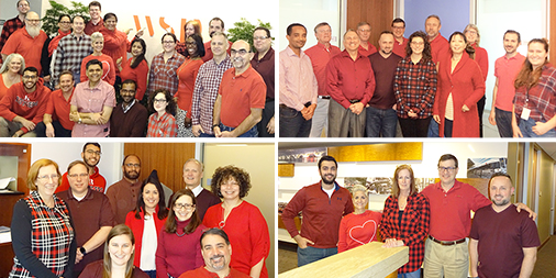 wspusa's tweet photo. Happy #ValentinesDay! #Love your #heart! February is American #HeartMonth, 2/7 was National #WearRed Day. Our employees wore red in solidarity to show support for heart disease awareness. Check out #WSPUSA offices #Atlanta, #Lawrenceville, #Madison, #Miami! #WeAreWSP #WSPLiveWell https://t.co/SDt7dA21wR