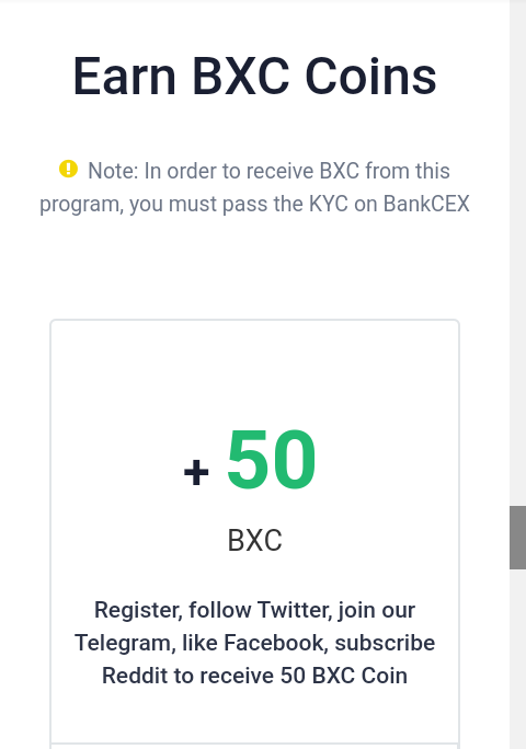 Suarakanbenar's tweet photo. Earn 50 BXC Coins
#Airdrpp #Giveaway

 Note: In order to receive BXC from this airdrop program, you must pass the KYC on BankCEX

https://t.co/80XjvAImp8 https://t.co/nRtiLiBFUh
