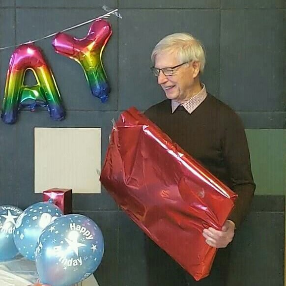 armatile's tweet photo. We celebrated a significant milestone today!
It's Seamus McCann's 80th birthday this weekend.
STILL guaranteed to be in the office every day he got a surprise on the way in for his morning cuppa! 
We'd over 40 people squeezed into the canteen to wish the 'Boss' a Happy Birthday! https://t.co/cOTARtZbSQ