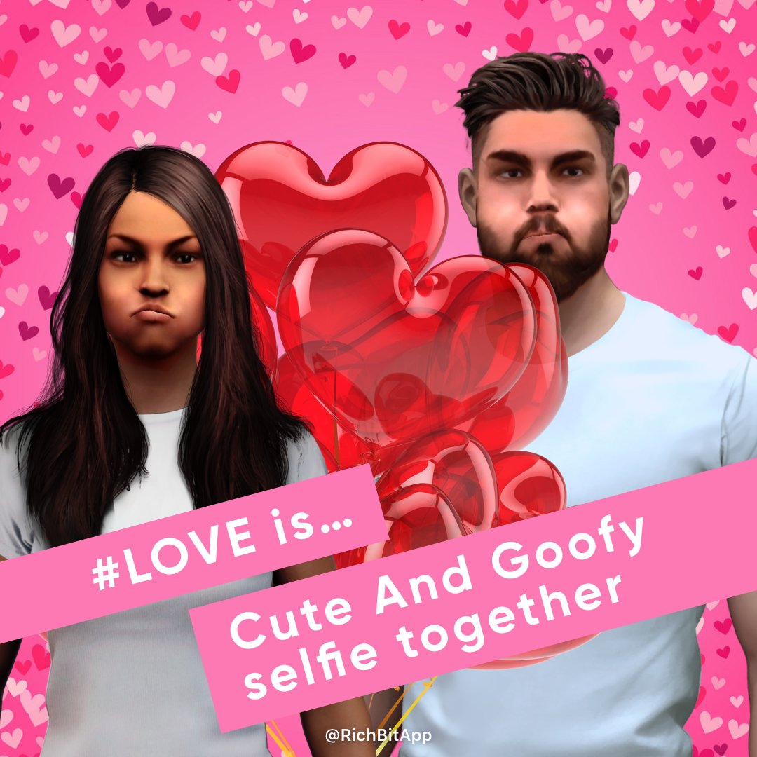 RichBitapp's tweet photo. Happy Valentine’s Day #loveis #love #valentines #valentineday #3davatars #ar #goofy #cute #couple #couplegoals #richbit #richbitapp https://t.co/2RNsauMkiK