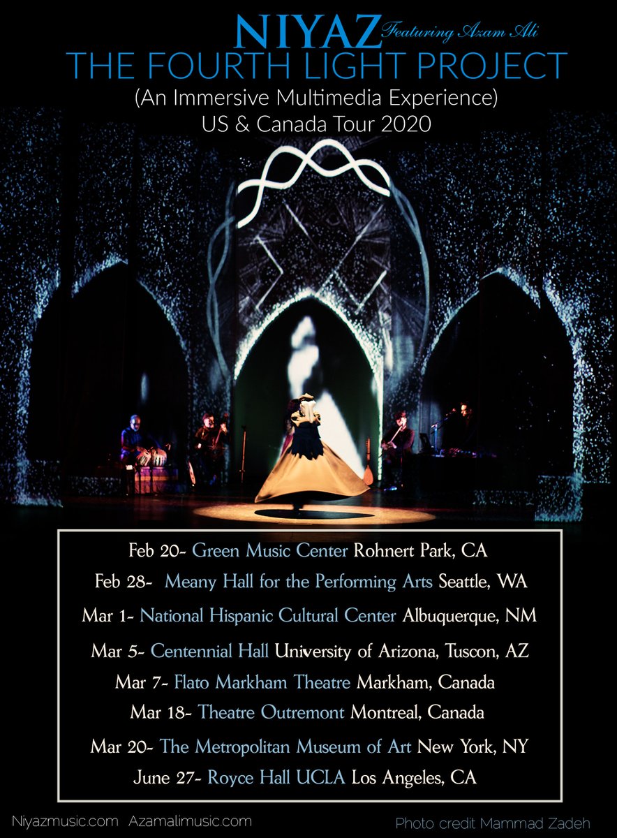NIYAZ- "The Fourth Light" Multimedia Show US &amp; Canada Tour 2020 - mailchi.mp/34a6aef8f7b1/n…
