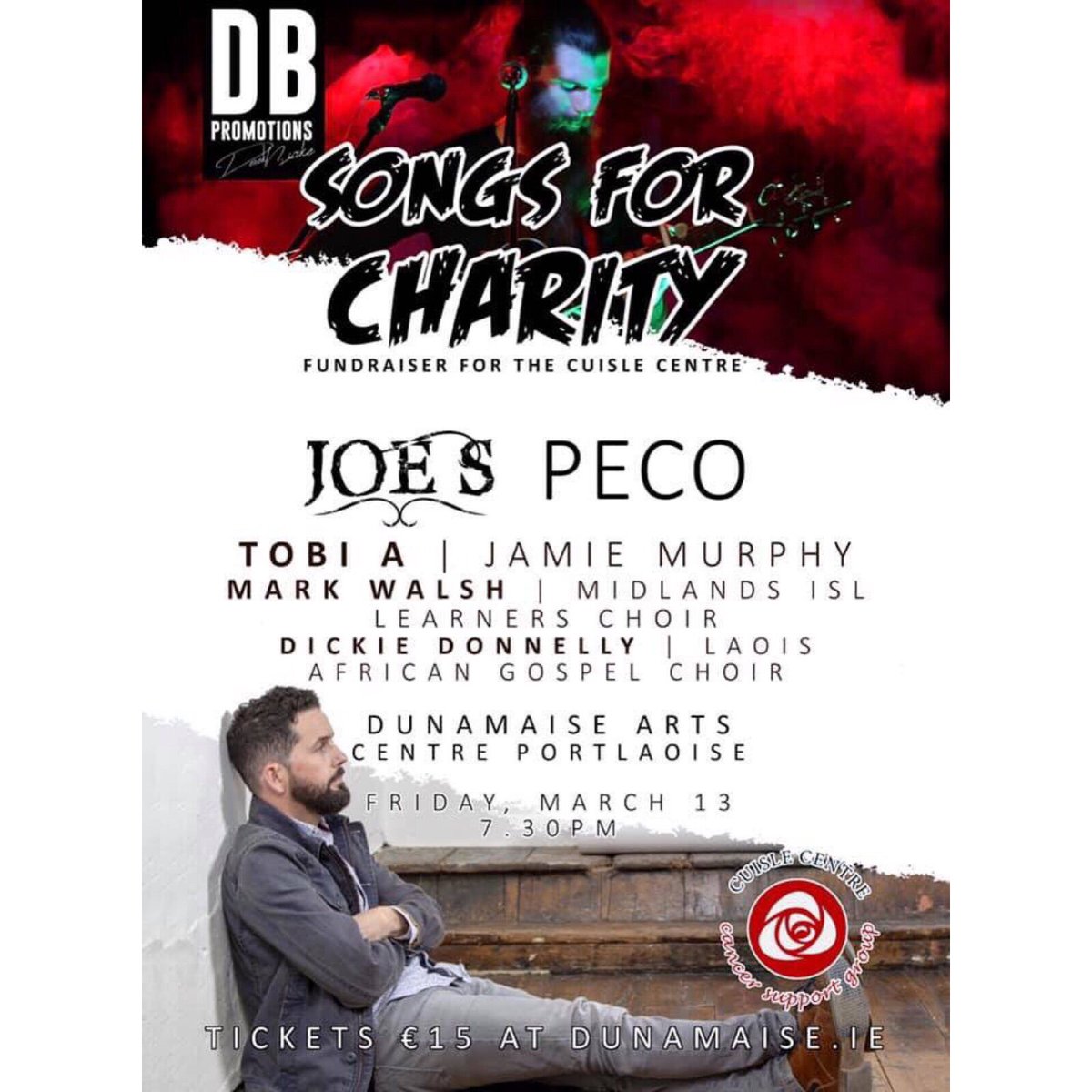 BrianLalor (@brianlalormusic) on Twitter photo Absolutely delighted to be added to this line-up on March 13th! In conjunction with <a href="/DB_Promos/">seth</a>
‘Songs for Charity’ in the <a href="/dunamaise/">Dunamaise Arts Centere</a> Arts Centre in aid of <a href="/Cuislecancer/">Cuisle Cancer Support Centre</a> #Portlaoise.
Tickets only €12 (Valentines Special on sale until Sunday)
Ticket Link;dunamaise.ticketsolve.com/shows/87361071… Absolutely delighted to be added to this line-up on March 13th! In conjunction with <a href="/DB_Promos/">seth</a>
‘Songs for Charity’ in the <a href="/dunamaise/">Dunamaise Arts Centere</a> Arts Centre in aid of <a href="/Cuislecancer/">Cuisle Cancer Support Centre</a> #Portlaoise.
Tickets only €12 (Valentines Special on sale until Sunday)
Ticket Link;dunamaise.ticketsolve.com/shows/87361071…
