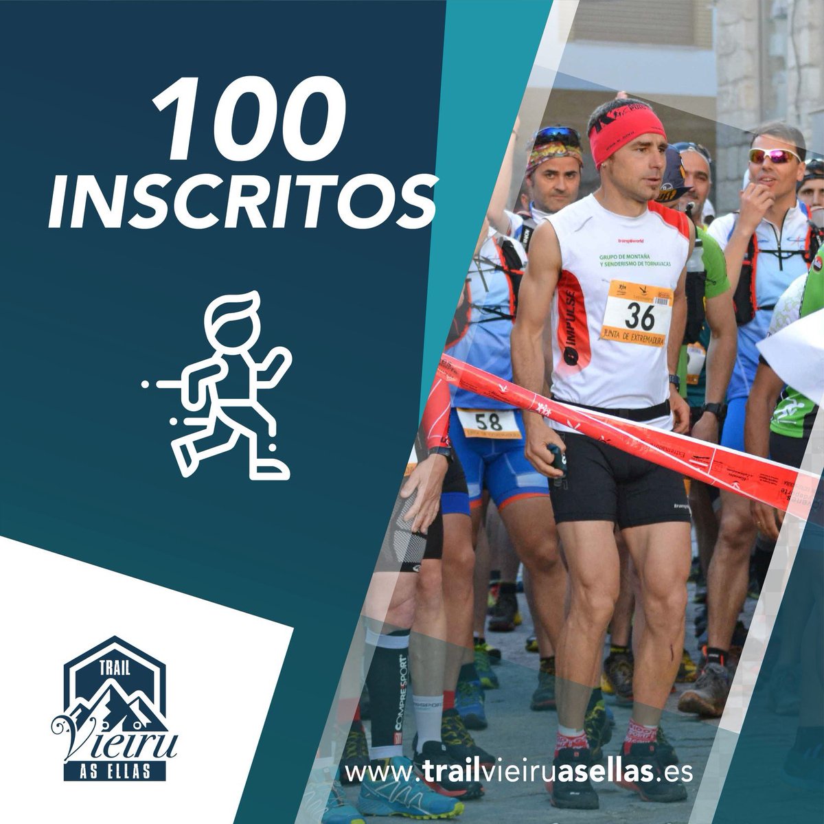 Hola corremontes! 🏃‍♂️🏃‍♀️
•
En apenas 5 días casi hemos llegado a las 100 inscripciones!
•
Recordad, plazas limitadas ⬇️
•
trailvieiruasellas.es
•
#TrailVieiruAsEllas <a href="/AlimentosdeExtr/">AlimentosExtremadura</a> <a href="/FJyD/">Fundación Jóvenes y Deporte 🅵🅹🆈🅳 💚🤍🖤</a> <a href="/Junta_Ex/">Junta de Extremadura</a> @DXTextremadura