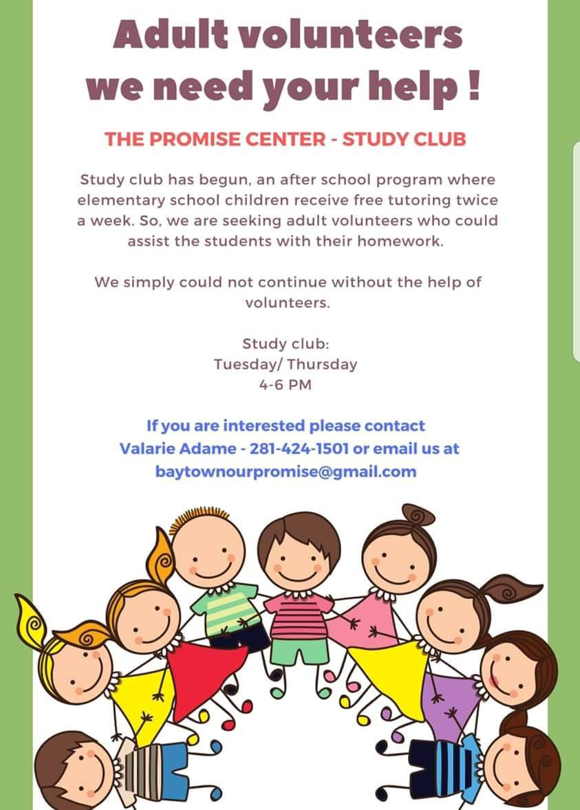 PromiseCenterTx's tweet photo. High School students can volunteer also! https://t.co/djBy4WhoBz