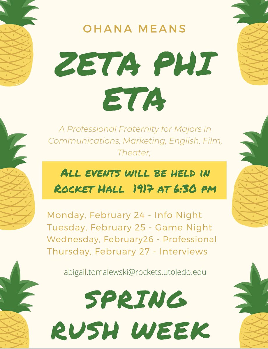 Make sure to join us for Rush!