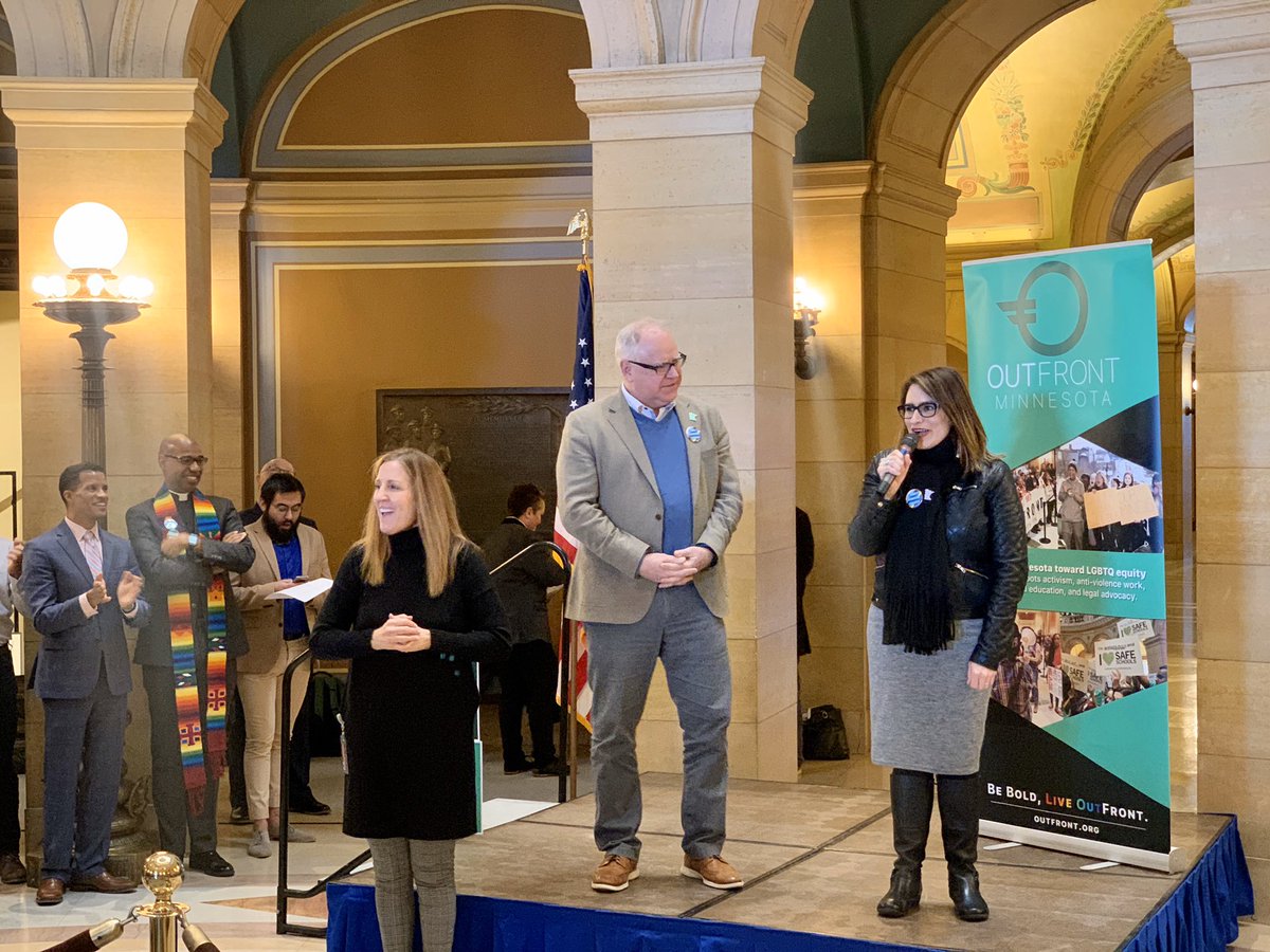 outfrontmn's tweet photo. [Banning Conversion “Therapy”]
“We will get this done.” - @LtGovFlanagan 
“Yes. There is no doubt. That we will get this done.” - @GovTimWalz 
#BornPerfect #EndConversionTherapy #mnValues #beboldliveoutfront https://t.co/AyhAD94SSu