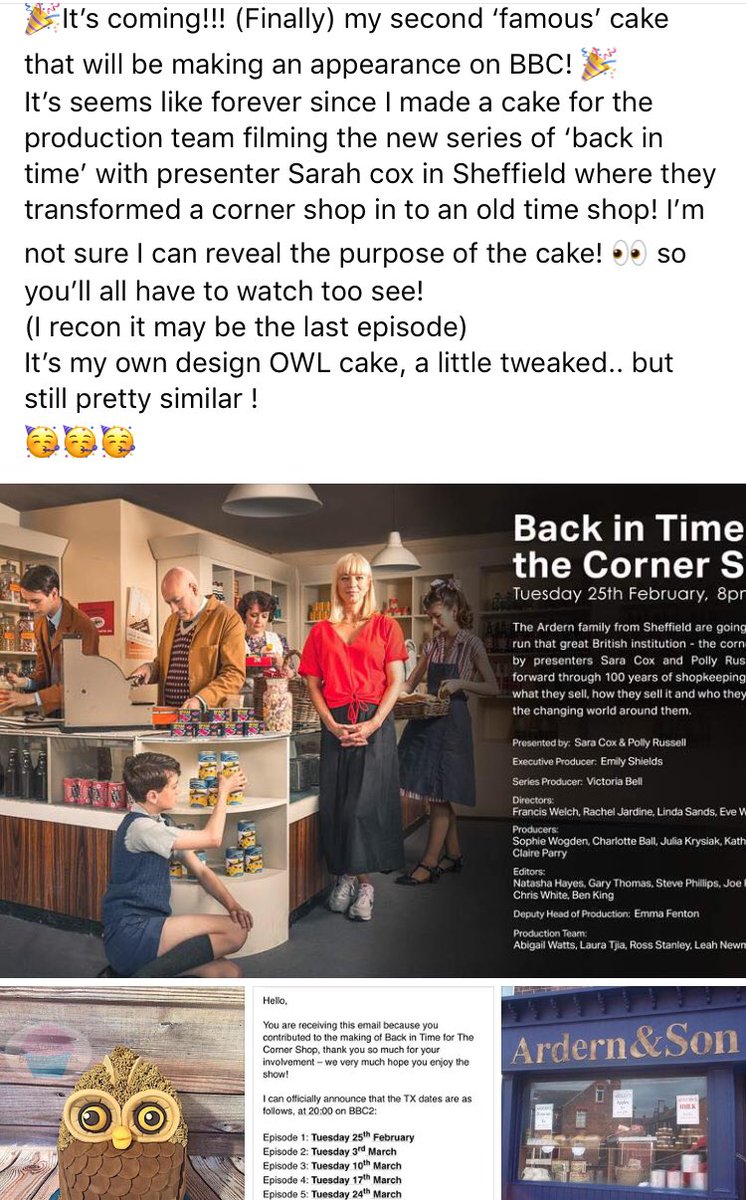 adamsbakerycake's tweet photo. It’s coming !🎉🎉 @sarajcox @backintimefor #cake #sheffield https://t.co/IAwi2Lll2B