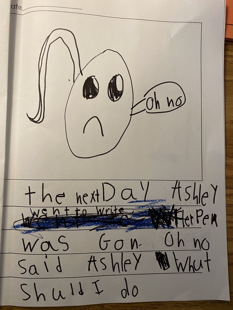 GraceKChoi's tweet photo. Obsessed with the intentional decision-making from our first grade writers!! 😍 Can you spy the little clue in the illustration on page 1 of this realistic fiction story? 👀
@Tingler05 @Herndon_ES #FCPSLitCollab #WritingWorkshop https://t.co/jnNIt6tAvy
