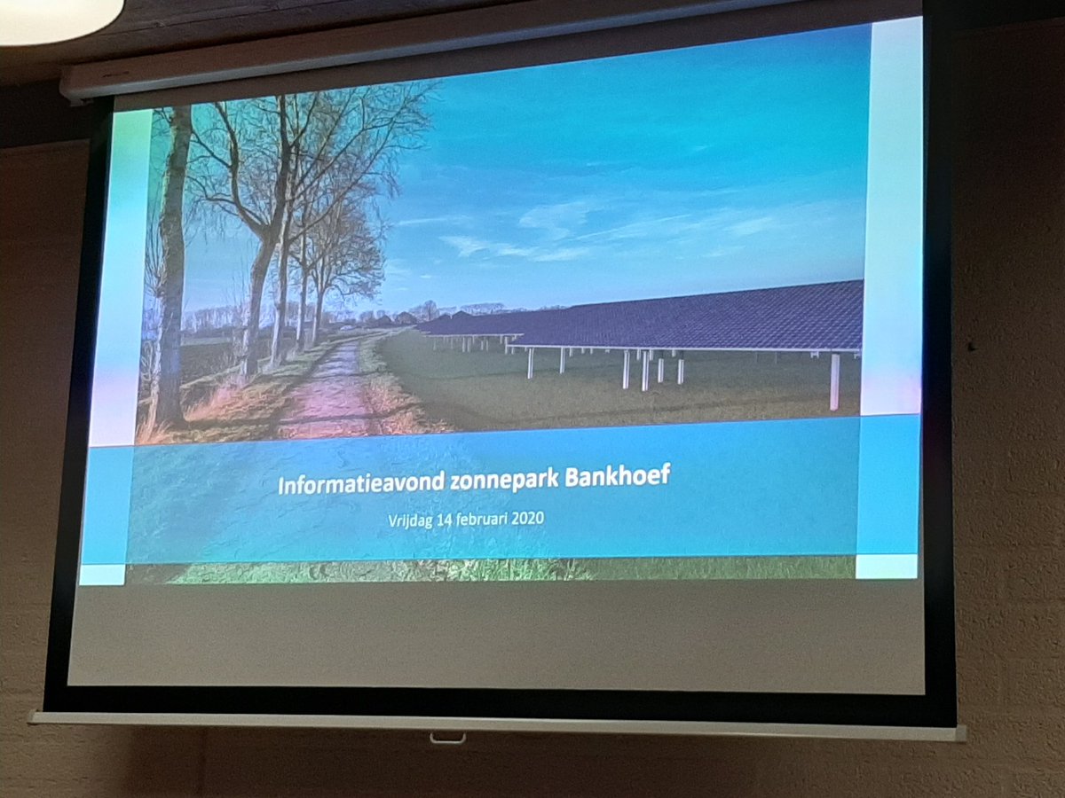 Aanwezig bij info avond <a href="/PureEnergieNL/">Pure Energie</a> over #zonnepark  #Bankhoef met betrokken bewoners #Hernen en #Leur.
#participatie