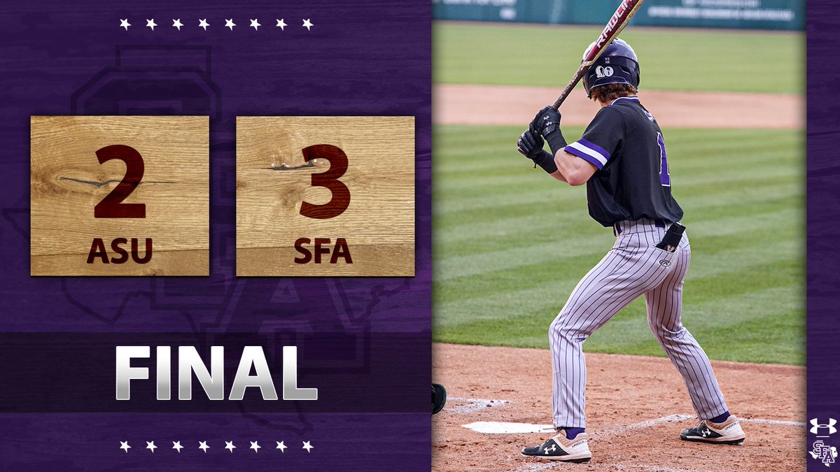 SFA_Baseball's tweet photo. 'Jacks finish opening day with a win! 

 The 'Jacks will face ASU again Feb. 15th at 2 P.M.

#RaiseTheAxe
#AxeEm https://t.co/0iNZnNl3gj