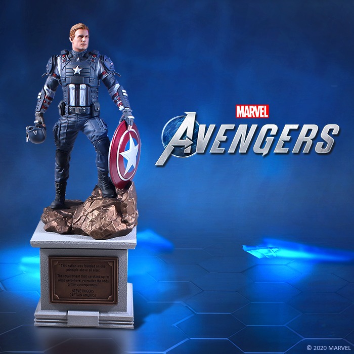 Marvel's Avengers on Twitter: "Super Soldier, World War II Hero, Shield  Aficionado. This 12" Captain America statue exudes everything he was known  for before going down with the helicarrier - available in