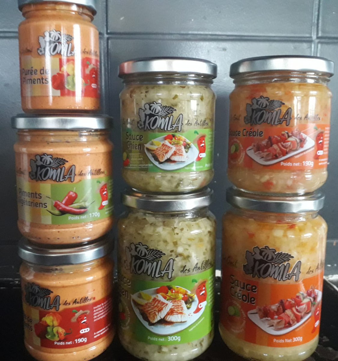 REG_GOD's tweet image. Les sauces et condiments #KOMLA sont bien arrivés en #Guyane.

Contact: 0694253556/0694081650

*Piment 100G
*Piment 190G
*Piment végétarien 190G
*Sauce Creoline 190G 
*Sauce Creoline 300G 
*Sauce chien 190G 
*Sauce chien 300G