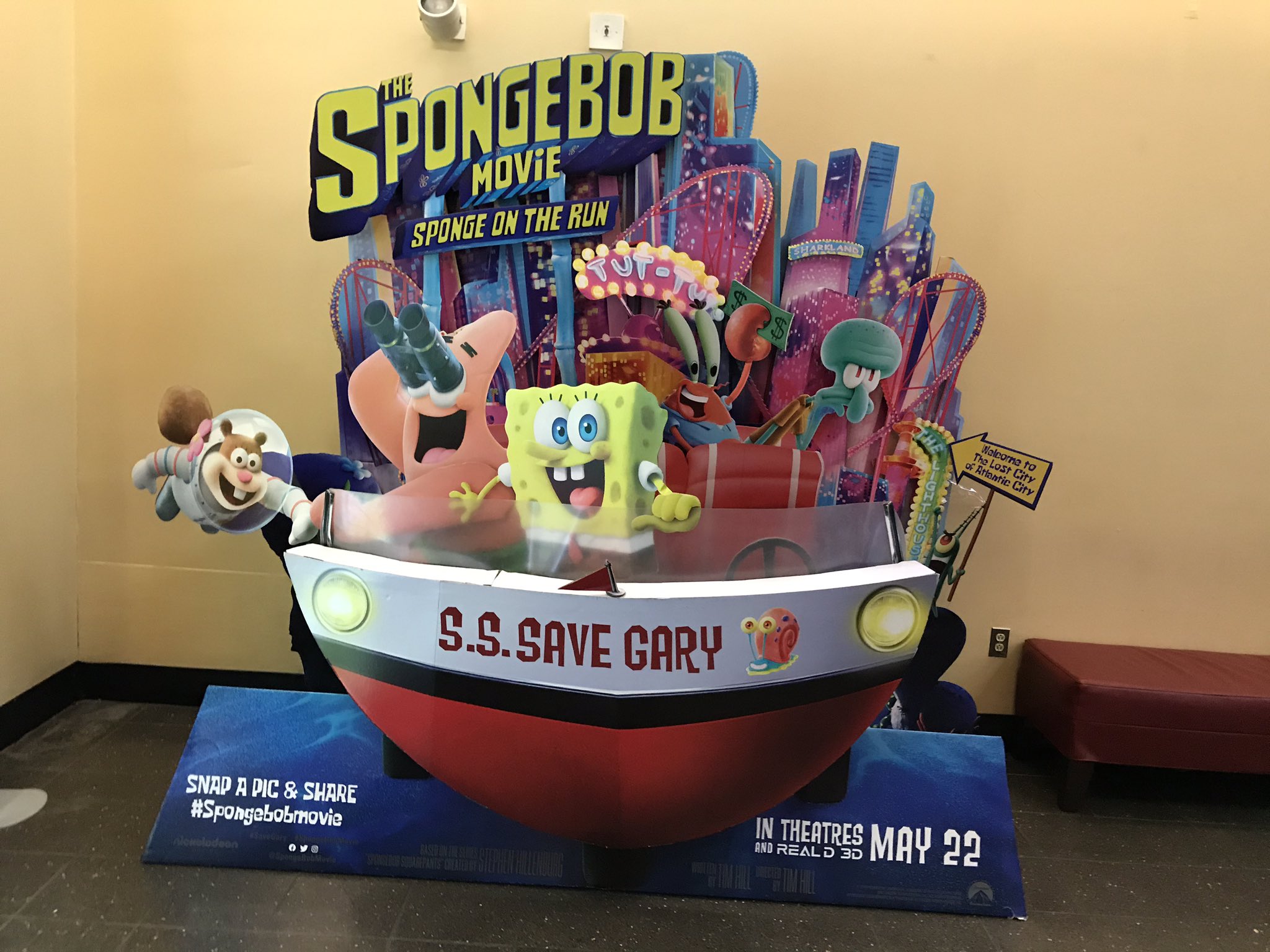 NICKtendo on X New The SpongeBob Movie Sponge on the Run promotional standee. I expected a new trailer this week to go with Paramount s Sonic but now it looks like one is