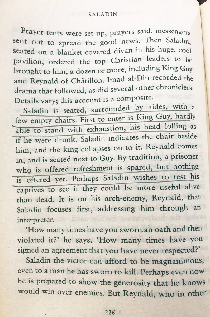 Saladin finally kills the headstrong, arrogant and foolish Reynald with his own hands. Saladin wins !!! #SaladinBiography authored by John Man  #100books2020  #bookscache