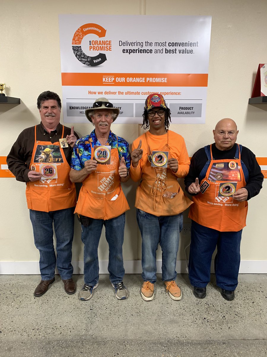 Happy HD Anniversary to these guys! Jeff/COS, Steve/Garden, Jake/Lot, Gunner/Tool Rental! Thank you for all you do! 50 combined years between these 4 gentlemen right here!! #allin #homedepot #bleedorange <a href="/PayetteBilly/">Billy Payette</a> <a href="/steve_zeiss/">Steve Zeiss</a> <a href="/asm_1018FQ/">Fernando</a> <a href="/LaneyAgliam/">Laney Agliam</a> <a href="/NotoKara/">Kara Noto</a> <a href="/JabarrBean/">Jabarr Bean</a>