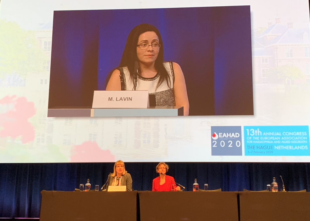 ProfMakris's tweet photo. Michelle Lavin explained that we are a long way away from identifying all individuals with low von Willebrand factor in Europe and explained the campain in Ireland to increase the number. They have already identified more then anybody else. #EAHAD2020 #hemophilia #VWD https://t.co/xPdv4UdagV