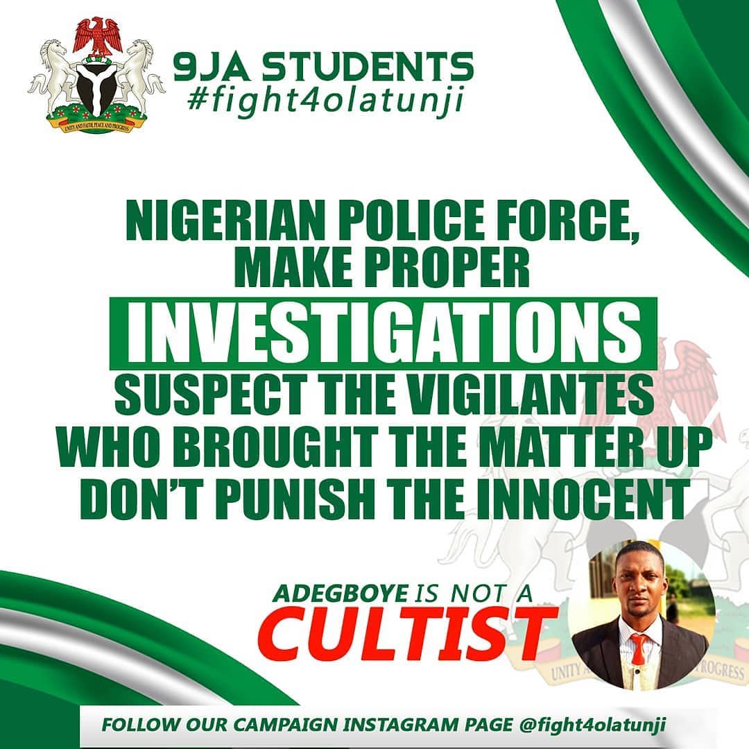 9jaStudentMedia's tweet photo. @segalink #fight4olatunji #fight4olatunji9jastudents #segalink #instablog #ilaro #ilaropoly #nigeria #naija #skuface #skufaces #tundeednut #krakstv #students #nairamarley #instablog9ja #olamide #zlatan #bbnaija #bbc #tundeednut #FridayThoughts #ValentinesDay2020 #tundeednut https://t.co/0OzGzBCEy9