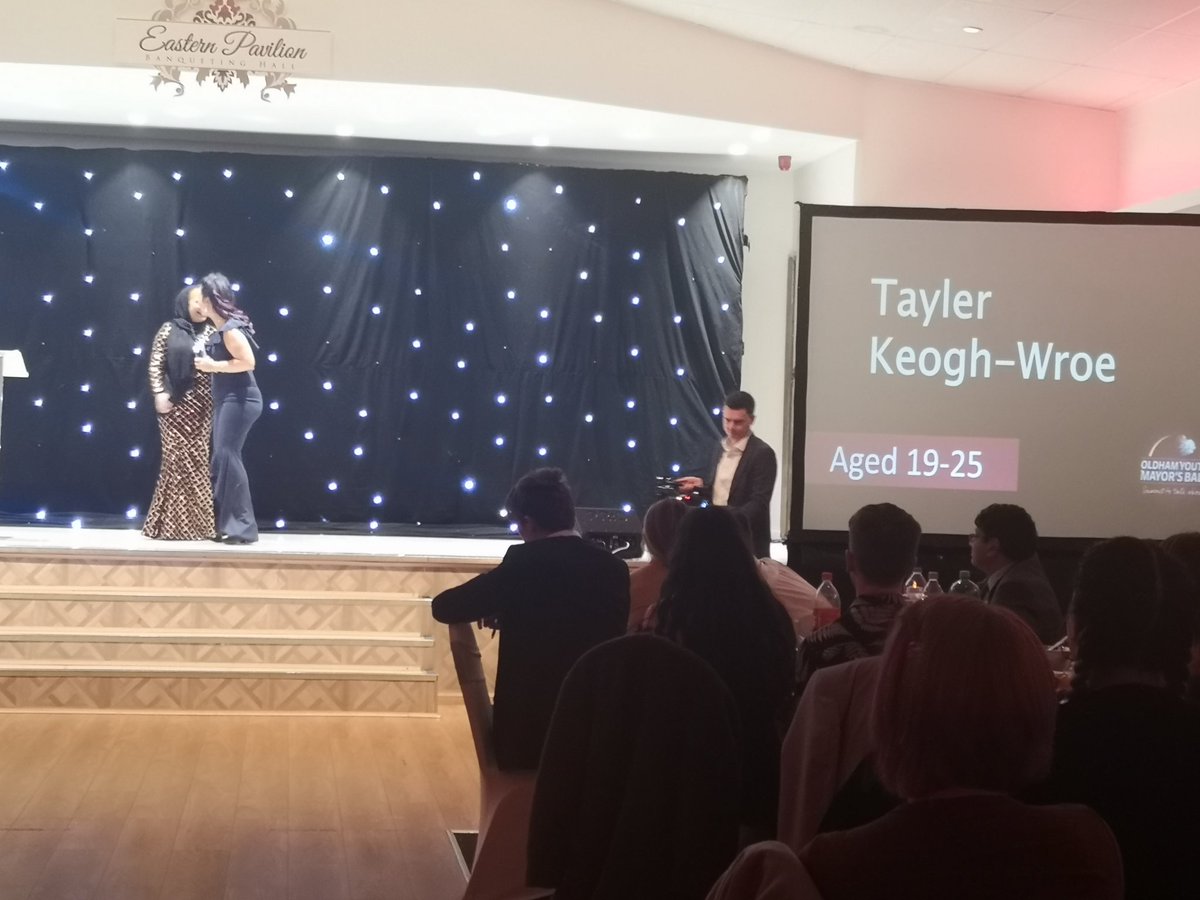 Congratulations Tayler (<a href="/PuddinHey/">Hey Puddin Cakes</a>) for winning the <a href="/Youth_Mayor/">Oldham Youth Mayor</a> Inspirational Young Person's Award (aged 19-25). You're amazing young lady! <a href="/OldhamCollege/">Oldham College</a> @FacultyFPOC #Proud