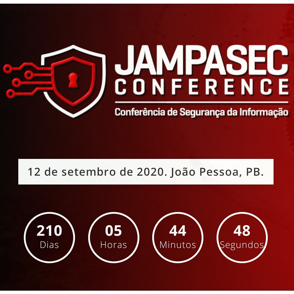 jampasec's tweet image. E já temos data galera! E estamos com CFP aberto! jampasec.com #jampasec #savethedate