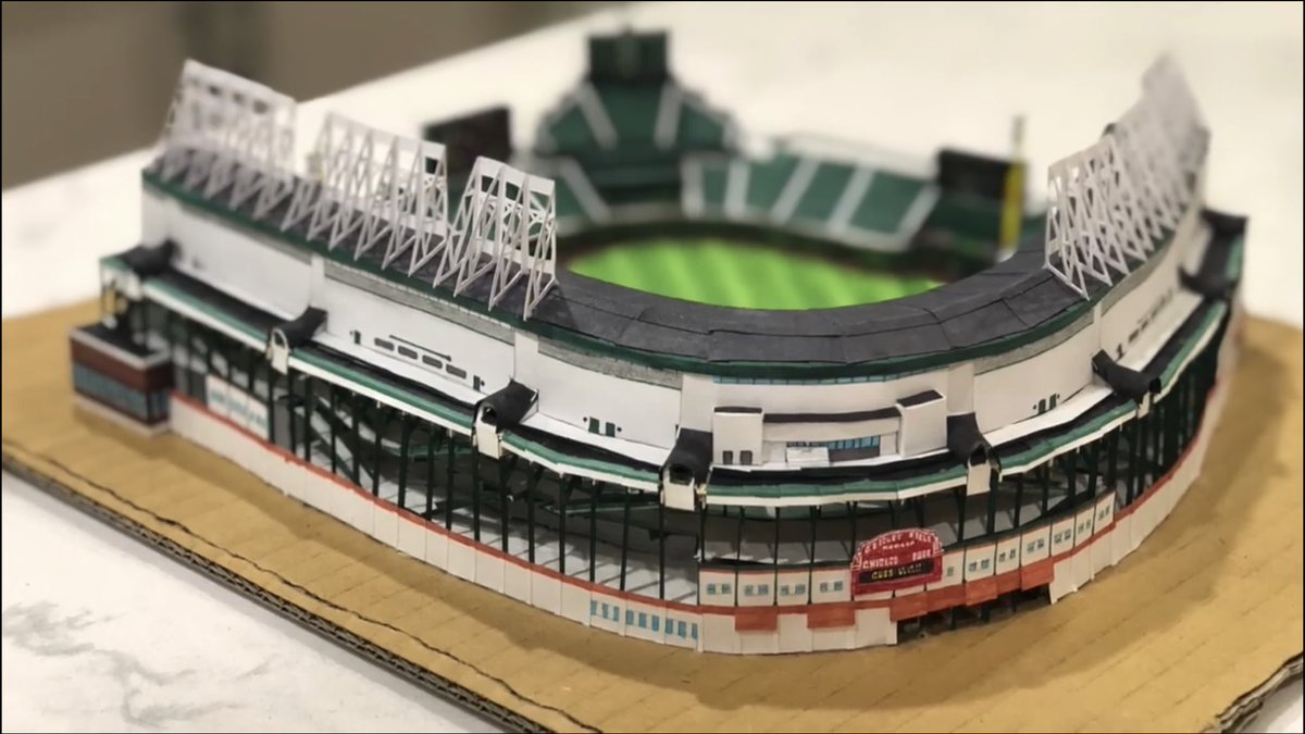 Paper Stadium #6Wrigley Field. You can see a lot of skill was developed from #1 to #6. I’m not trying to brag about myself, I’m just trying to demonstrate how much you can improve by simply practicing a craft.