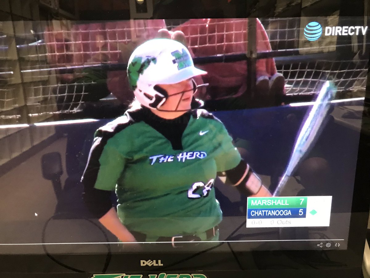HiteSaundersLL's tweet photo. It’s our very own Haleigh Christopher playing on ESPN+.  A great example for every kid in this league.  If you work hard, and do the right things, even a kid from little ole’ Hite ￼Saunders Little League can play big time college athletics.  We are proud of you Haleigh! @HerdSB https://t.co/M4WFkZ4P25