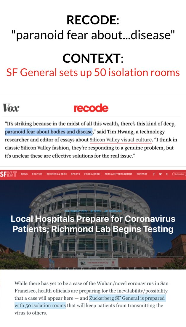 RECODE:Quotes non-med/biotech expert on "paranoid fear about disease"CONTEXT:"Zuckerberg SF General is prepared with 50 isolation rooms that will keep patients from transmitting the virus to others.""hospital staff plans to treat patients while wearing protective gear"