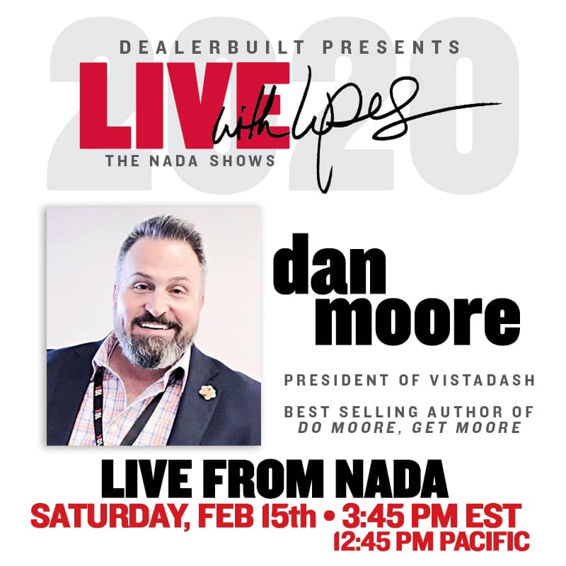 Not only will Dan Moore (<a href="/mooreofdan/">Dan Moore</a>) be interviewed during #LivewithLopes during #NADA2020, he will be signing copies of his highly rated book "Do Moore, Get Moore!"  

Stop by Booth #971C on Saturday to get your signed copy!