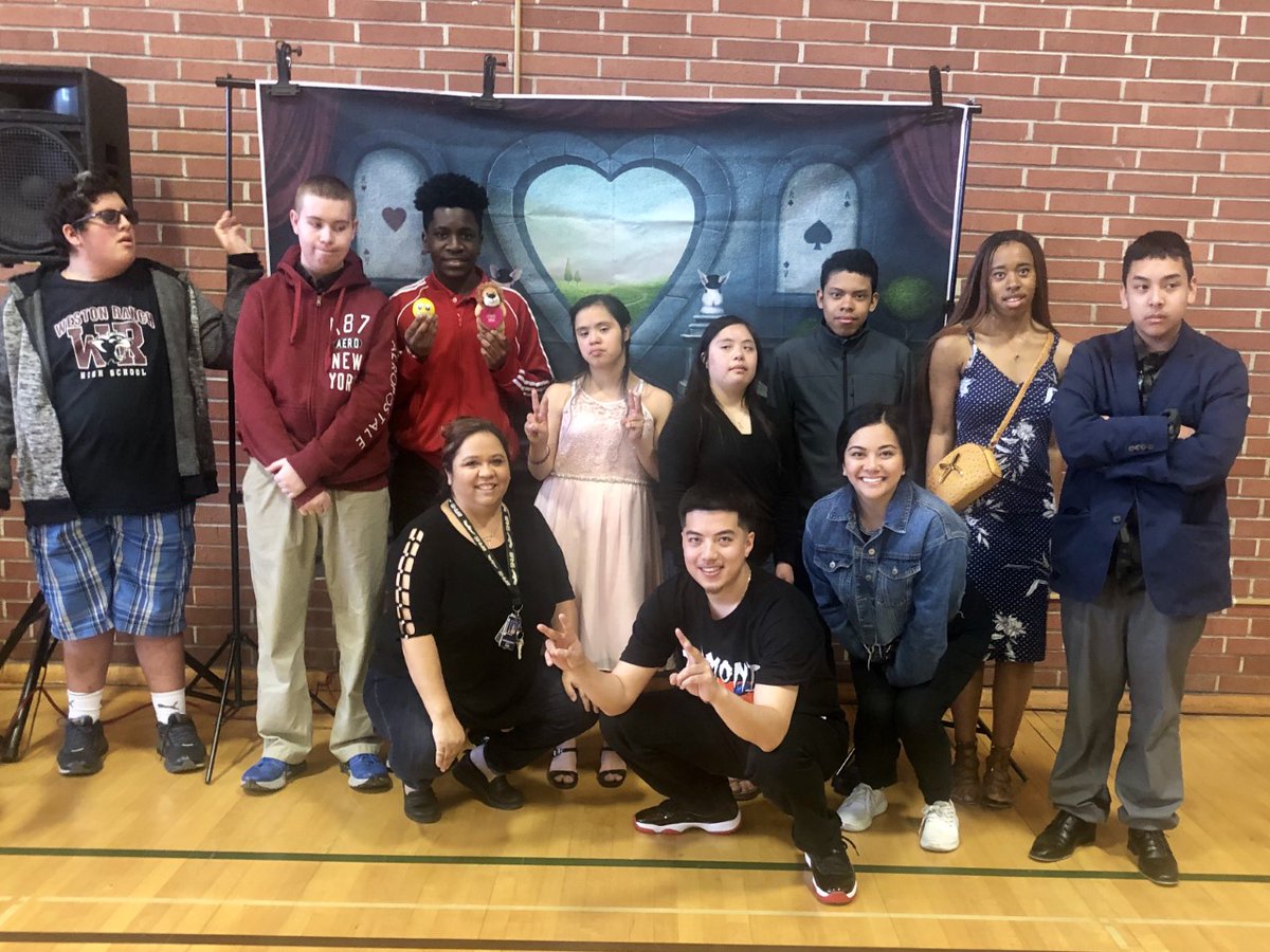 WRHSJOURNALISM's tweet photo. Check this out...students in Ms. Willis's SCD SH Mod/Severe class attended a Valentines Day dance hosted by Manteca High School today.  Great day!  #CougarsRising @TroyFast2 @musd https://t.co/yGqkXTiNuE