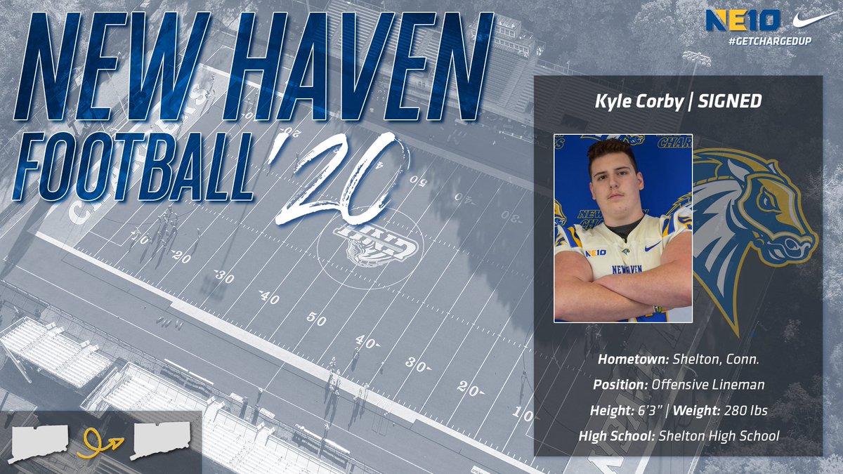 New Haven Football (@unewhavenfb) on Twitter photo We would like to welcome Kyle Corby <a href="/KyleCorby2/">Kyle Corby</a> who will be joining us for this upcoming season! #GetChargedUp #thisisNEWHAVEN <a href="/CoachPince/">Christopher Pincince</a> <a href="/CoachMattScott/">Matthew Scott</a> <a href="/CoachCrandall/">Eric Crandall</a> <a href="/CoachBegnal/">Joe Begnal</a> We would like to welcome Kyle Corby <a href="/KyleCorby2/">Kyle Corby</a> who will be joining us for this upcoming season! #GetChargedUp #thisisNEWHAVEN <a href="/CoachPince/">Christopher Pincince</a> <a href="/CoachMattScott/">Matthew Scott</a> <a href="/CoachCrandall/">Eric Crandall</a> <a href="/CoachBegnal/">Joe Begnal</a>