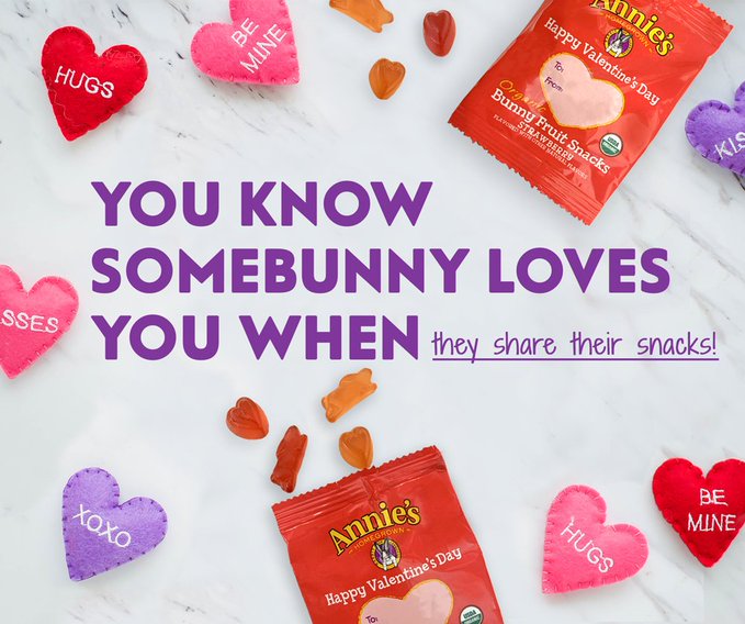 GIVEAWAY ALERT!💜 To help celebrate #ValentinesDay, we're giving 5 lucky winners prizes packed with our Organic Valentine's Day Bunny Fruit Snacks. Enter for a chance to win: bit.ly/2HdfLQd