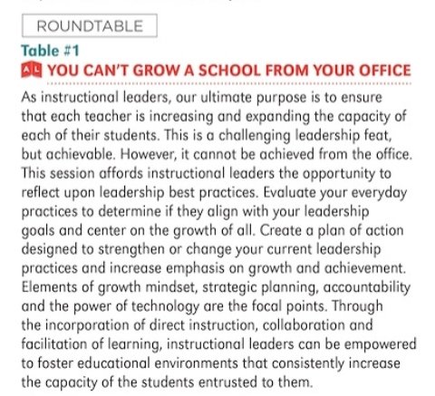 <a href="/CGraham2015/">Dr. Cherie N. Graham</a> and I facilitated an excellent Round Table Discussion yesterday at #NCE2020 <a href="/AASAHQ/">AASA</a>
"You Can't Grow A School From Your Office. #growth #leadership #education #nced #Collaboration
#achievement <a href="/AchievementAll/">Achievement for All Children</a> @LNCharter <a href="/triciacotham/">Tricia Cotham</a>