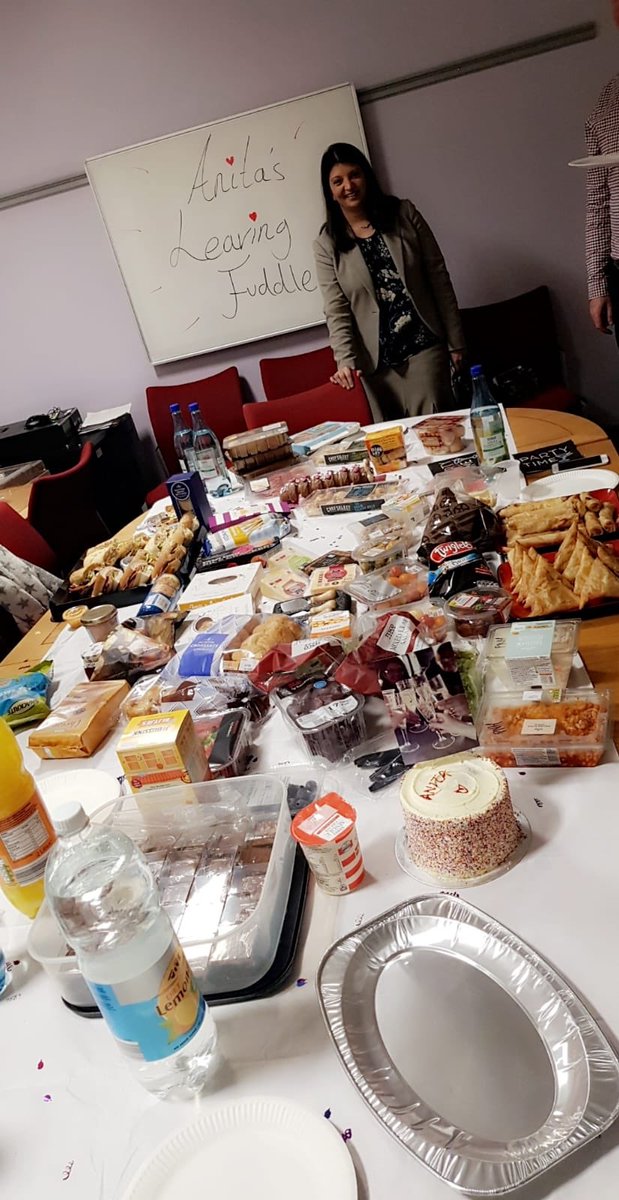 OK, I know I have been eking out this leaving <a href="/LeedsHospitals/">Leeds Teaching Hospitals</a> with multiple parties but the day finally arrived. My last day, after nearly 24 years, working for the NHS. The most wonderful #PNH team <a href="/leedshaem/">@leedshaem</a> threw an amazing spread. Very moved. Feel excited about the future 💐