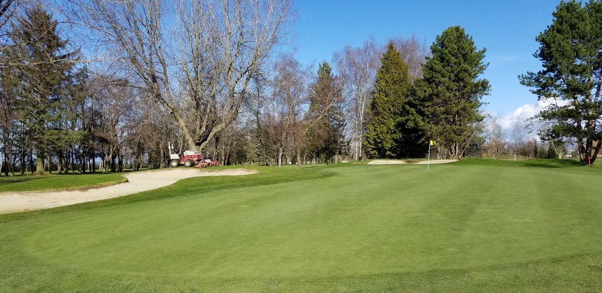 Very nice to finally get a break in the rain and get some rough and green surrounds cut. Happy to leave the water wings at home today