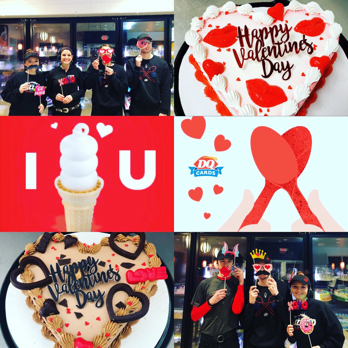rikkiyeager's tweet photo. Happy Valentine’s Day from our DQ crew to you 💕#WeMakeHappy #HappyTastesGood #SayItWithACake 💕 https://t.co/eP6Ca9Z3sz