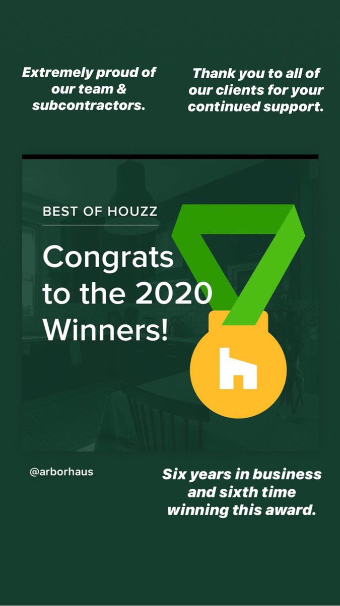 ArborHaus's tweet photo. Thank you @houzz for awarding us Best in Service for the sixth consecutive year.  #arborhaus #buildingsuperiorspaces #bestofhouzz2020 https://t.co/fCvrizsiga