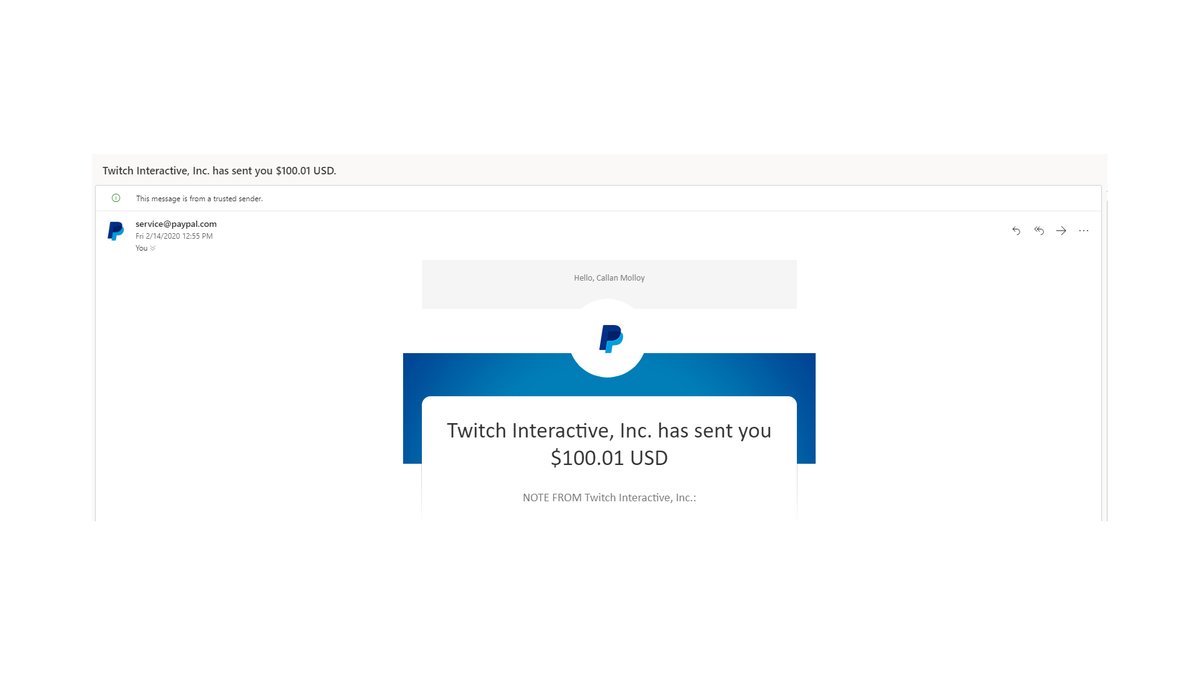 TickleMePink_tv's tweet photo. @TwitchSupport was this a mistake? you guys randomly sent me $100 this morning If it was please reply so I can return the money. I have been banned for over 2 years and haven't got a single reply to any of my appeals so this seems strange. https://t.co/nMHtRVDC5o