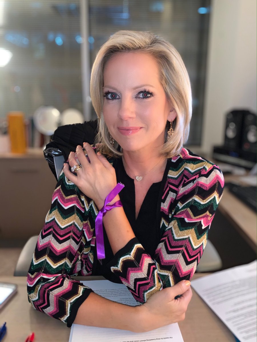 ShannonBream's tweet photo. So proud of my friend ⁦@AngelaZatopek⁩ and her company ⁦@ElevareJewelry⁩ (my beautiful necklace) raising awareness of #domesticviolence and giving the proceeds of all February sales to ⁦⁦@GenesisShelter⁩!  #purpleribbon #thereishelp https://t.co/iO983UFiJX