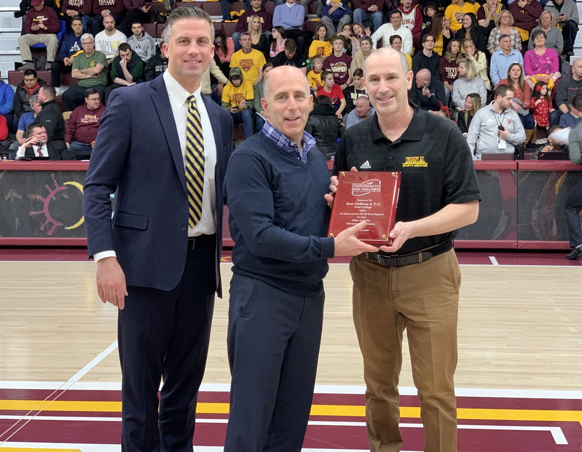 IonaGaels's tweet photo. Honoring the 🐐!!!

Thank you Westchester Chiropractic and Wellness for honoring Sam De Rosa at tonight’s @IonaGaelsMBB game!

#GaelNation https://t.co/0Z914FlYrE