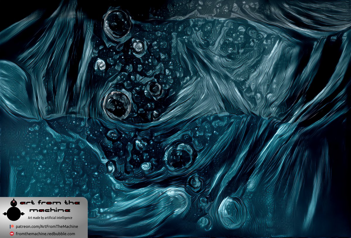 "Living Water II" - Neural style transfer from fractal pattern to vector illustration. #art #deeplearning #deepstyle #digitalartwork #digital #digitalartist #ArtistOnTwitter #cgi
