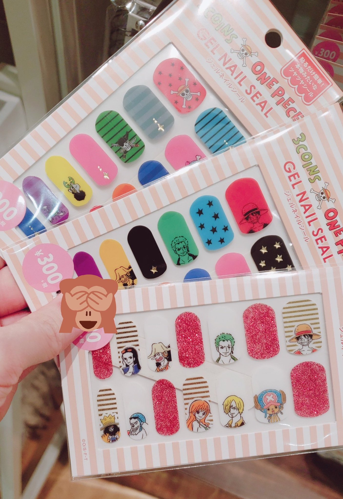 つきnail 3coinsでワンピースコラボ してるなぁって見てたらネイルシールも売ってた コラボでネイルシール とか普通あんまないよね ネイル人口増えてきたからかな つきnail 3coinsでワンピースコラボ してるなぁって見てたらネイルシールも売ってた コラボでネイルシール とか普通あんまないよね ネイル人口増えてきたからかな