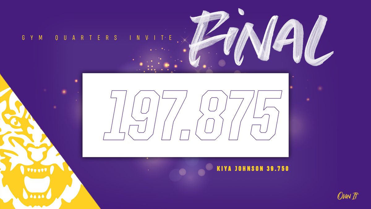 LSUgym's tweet image. The Tigers score a season-high 197.875 to take the spot at the GymQuarters Invitational! 

#GeauxTigers