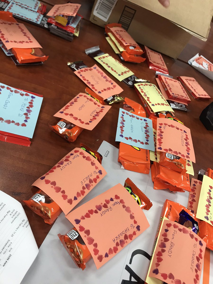 Happy Valentine’s Day. Candy grams for our awesome associates. <a href="/Dsrthorn/">Derrick Ramsey 3604</a> #store3607