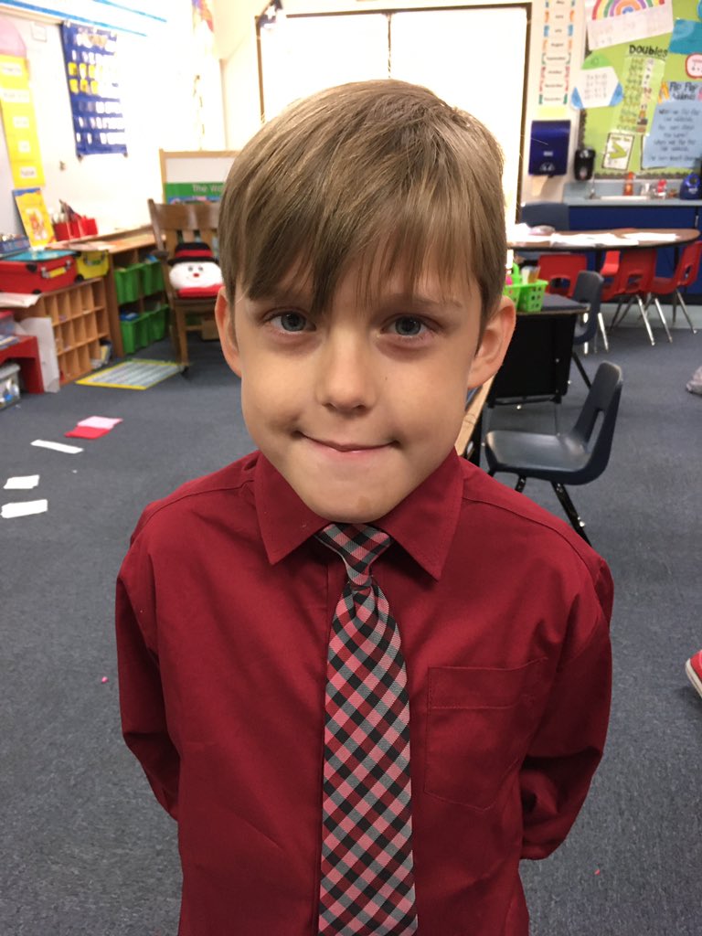 marla_jaynes's tweet photo. This guy stole my heart! ❤️Dressed up for Valentines Day...an important day in first grade. @SVEmisd @MidwayISD https://t.co/eIUpsLTSt3