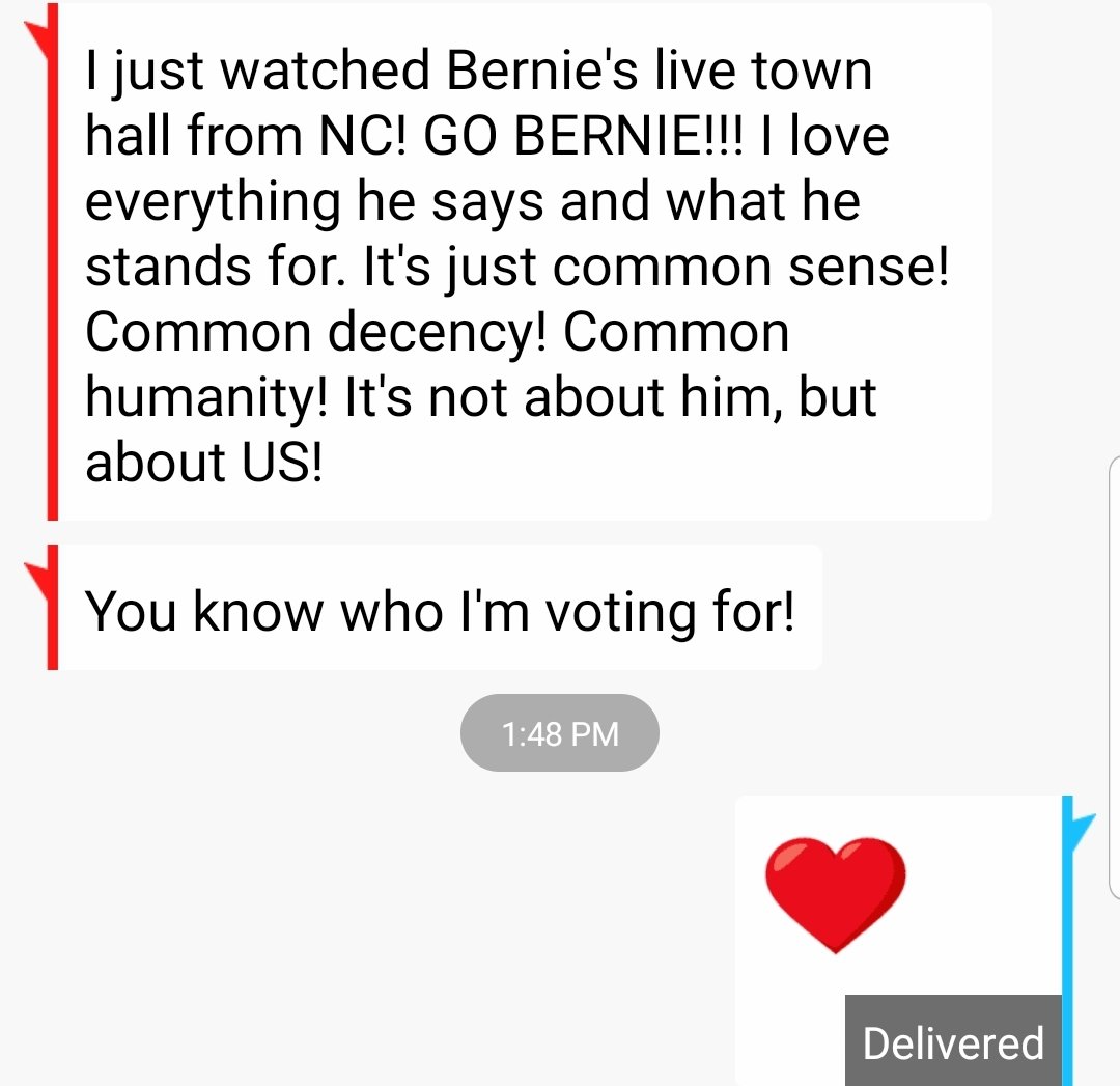 Qasharah's tweet photo. @JosieIsTired Let's start #MomsForBernie! Here's mine feeling the Bern ❤: https://t.co/q1PBMatX8w