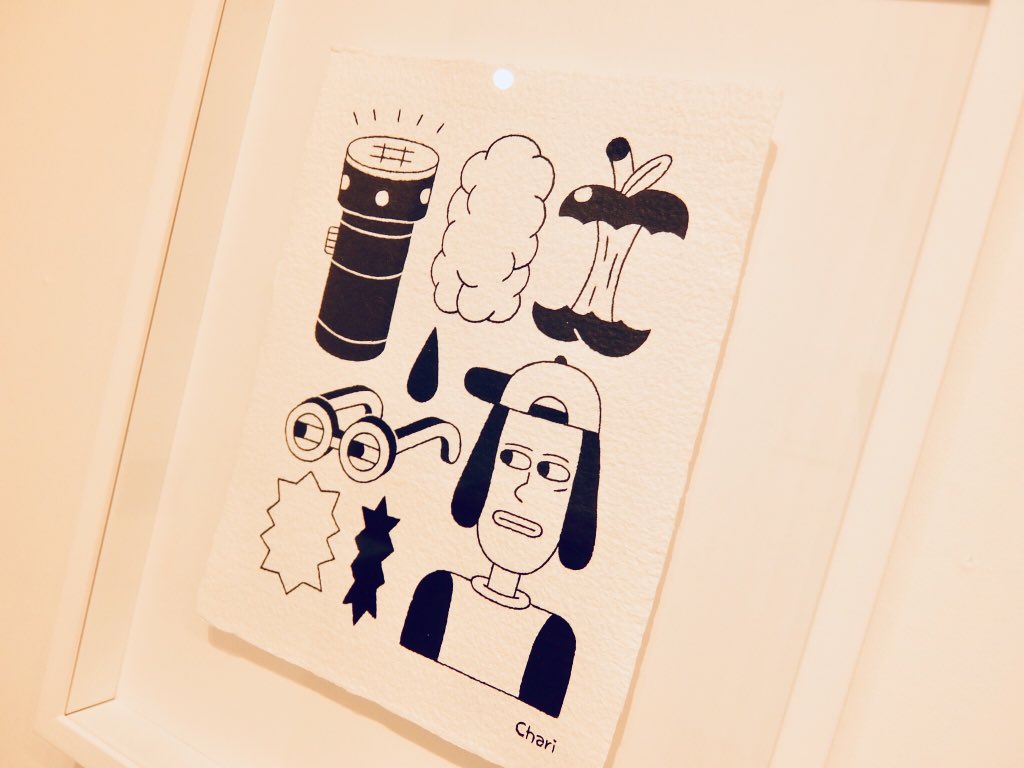 Tokyo Pixel Shop Gallery 2 12 2 17 Chari Solo Exhibition Egg Popなキャラクターや色使いが魅力的なchariさんの初個展 大きな手描きの原画やリソグラフの複製原画 側面まで丁寧にイラストが描かれているキャンバス作品は必見です Chariさん